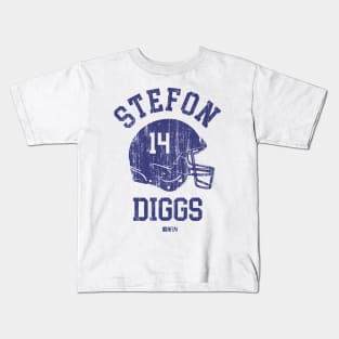 Stefon Diggs Buffalo Helmet Font Kids T-Shirt